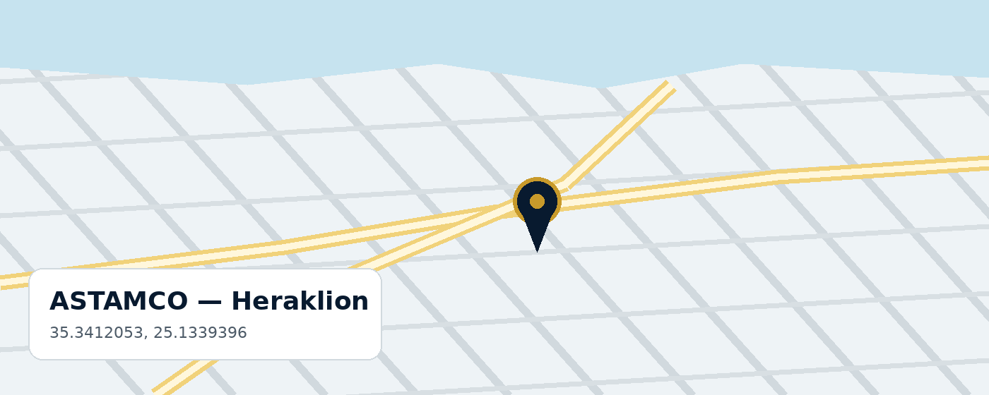 ASTAMCO location map preview in central Heraklion